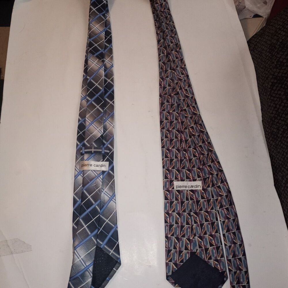 Pierre Cardin Men's Ties 2 Piece Set, 1 Polyester Tie & 1 Silk Tie